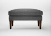 Wallis Ottoman Melton Wool Shale / Walnut Stained