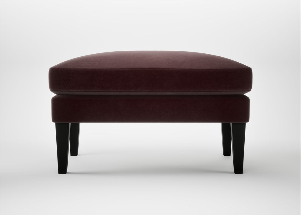 Wallis Ottoman Smart Luxe Velvet Acorn / Black