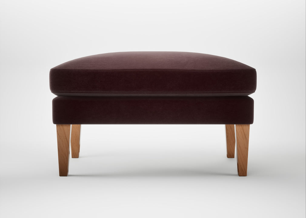 Wallis Ottoman Smart Luxe Velvet Acorn / Natural