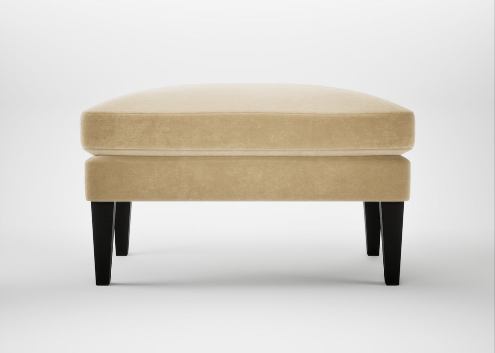 Wallis Ottoman Smart Luxe Velvet Biscuit / Black
