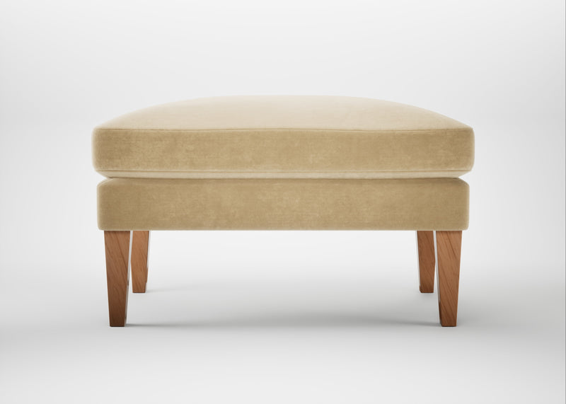 Wallis Ottoman Smart Luxe Velvet Biscuit / Natural