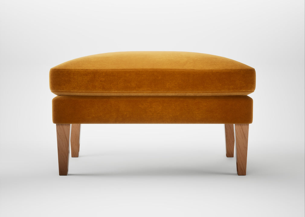 Wallis Ottoman Smart Luxe Velvet Cognac / Natural