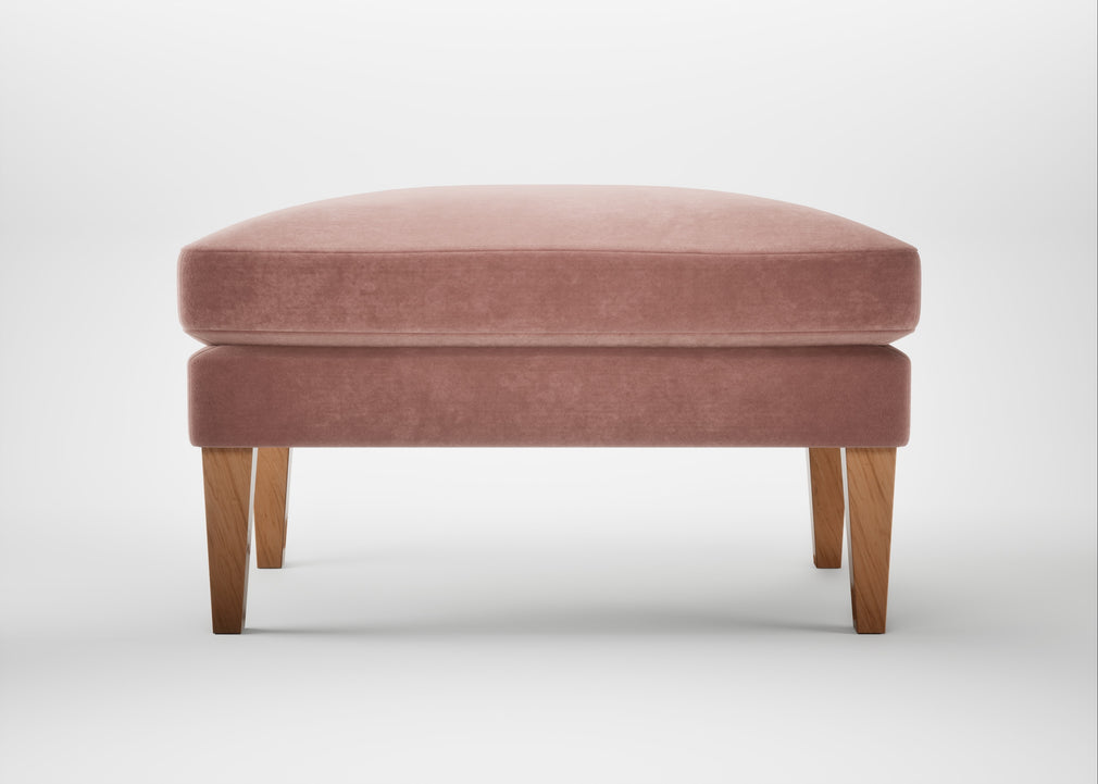 Wallis Ottoman Smart Luxe Velvet Dusky Pink / Natural