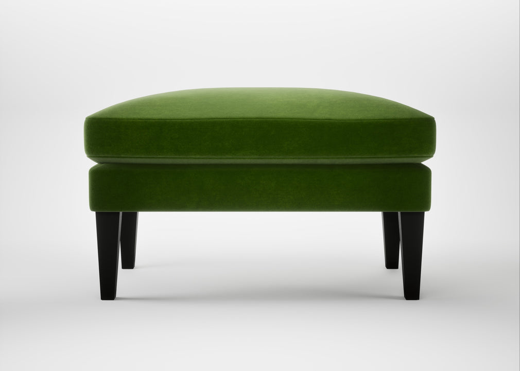 Wallis Ottoman Smart Luxe Velvet Grass / Black