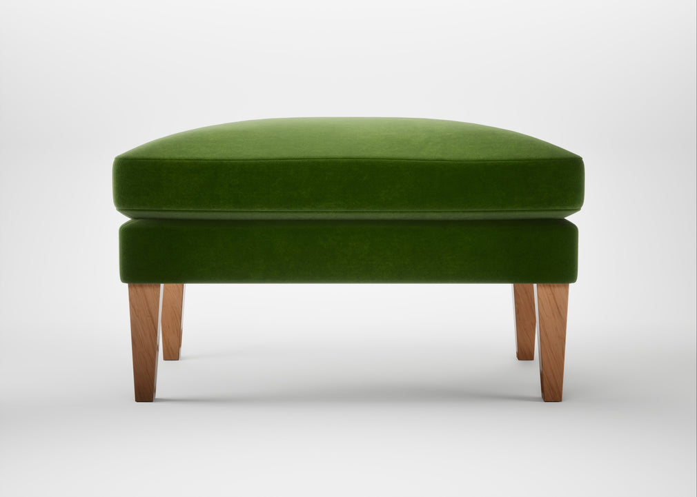 Wallis Ottoman Smart Luxe Velvet Grass / Natural