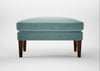 Wallis Ottoman Smart Luxe Velvet Mineral Blue / Walnut Stained