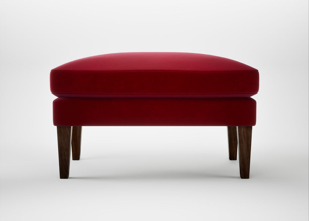 Wallis Ottoman Smart Luxe Velvet Mulberry / Walnut Stained