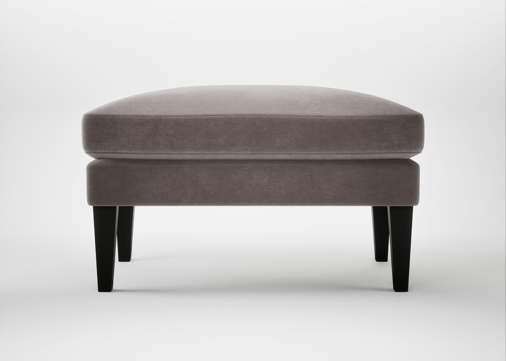 Wallis Ottoman Smart Luxe Velvet Mushroom / Black