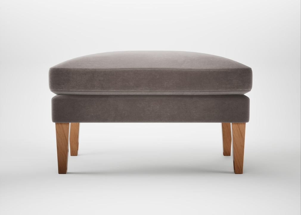 Wallis Ottoman Smart Luxe Velvet Mushroom / Natural