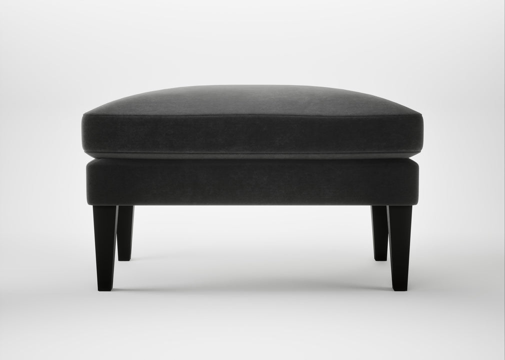 Wallis Ottoman Smart Luxe Velvet Nickel / Black