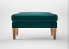 Wallis Ottoman Smart Luxe Velvet Ocean Green / Natural