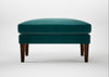 Wallis Ottoman Smart Luxe Velvet Ocean Green / Walnut Stained