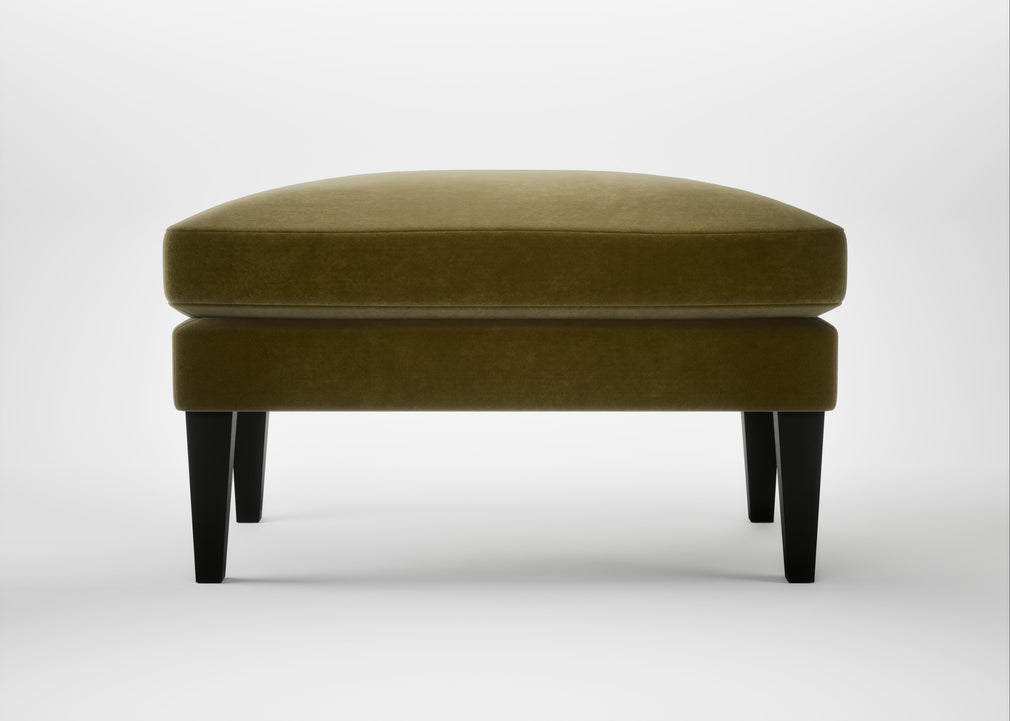 Wallis Ottoman Smart Luxe Velvet Peridot / Black