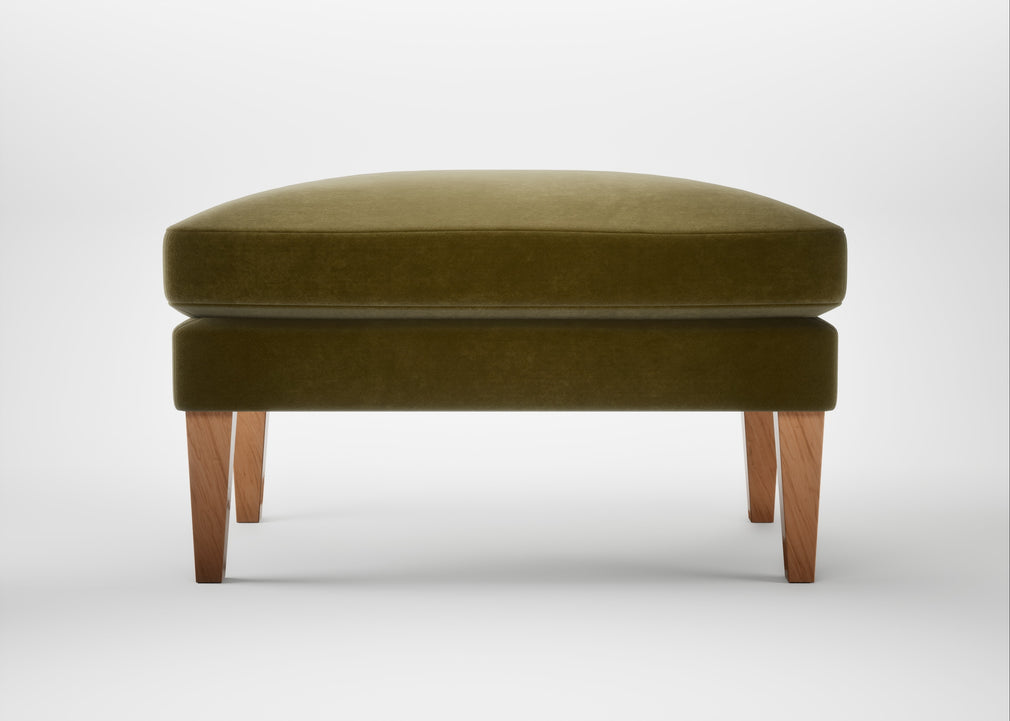 Wallis Ottoman Smart Luxe Velvet Peridot / Natural