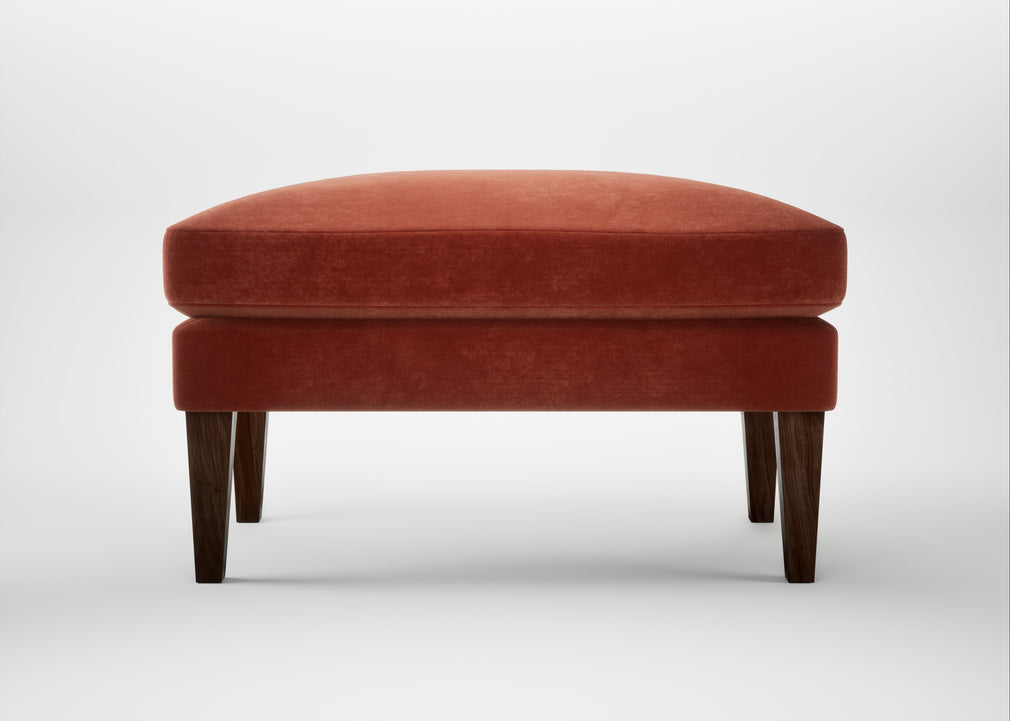 Wallis Ottoman Smart Luxe Velvet Tawny / Walnut Stained