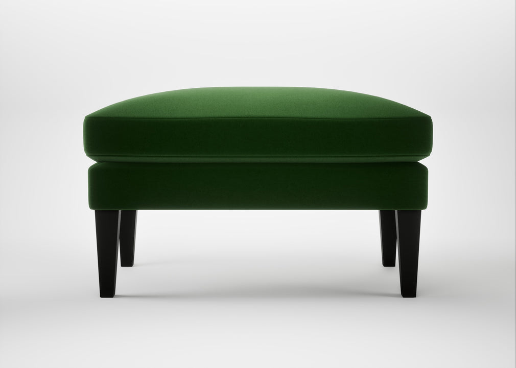 Wallis Ottoman Smart Velvet Forest / Black
