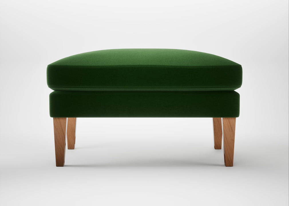 Wallis Ottoman Smart Velvet Forest / Natural