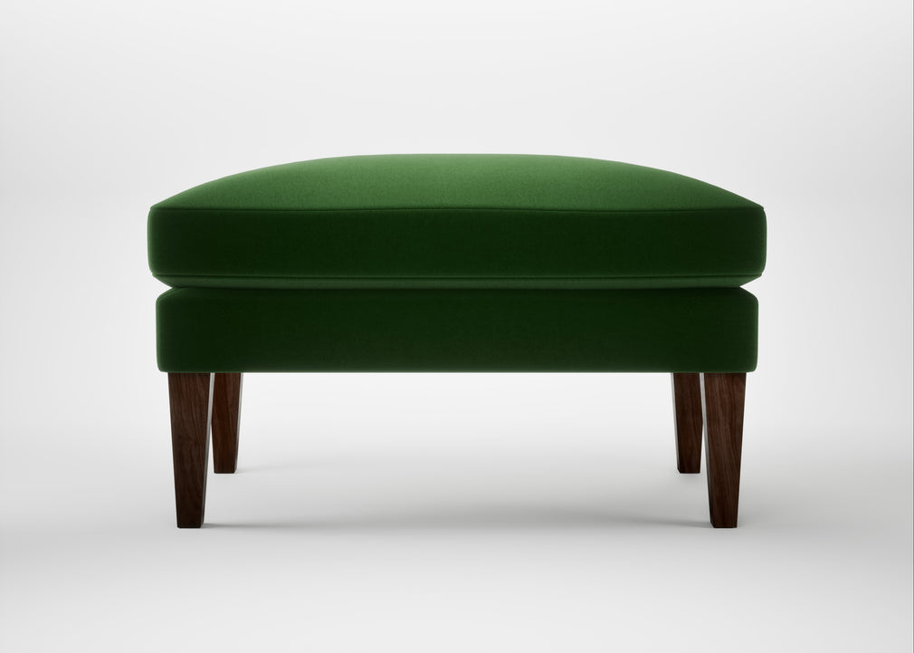 Wallis Ottoman Smart Velvet Forest / Walnut Stained