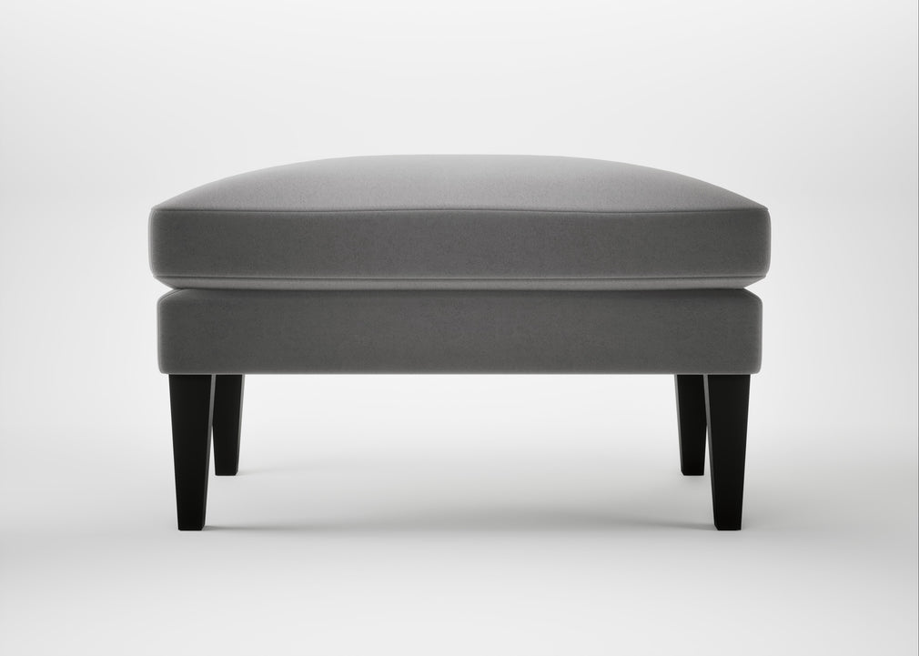 Wallis Ottoman Smart Velvet Mercury / Black