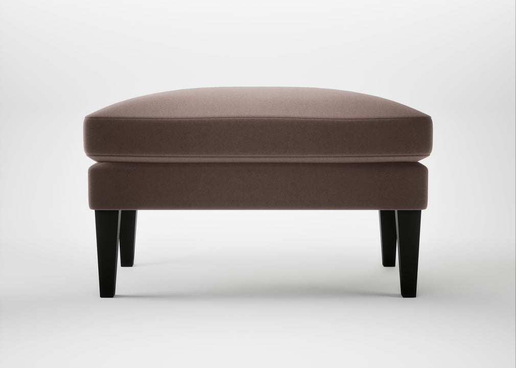 Wallis Ottoman Smart Velvet Mouse / Black