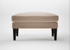 Wallis Ottoman Smart Velvet Pebble / Black
