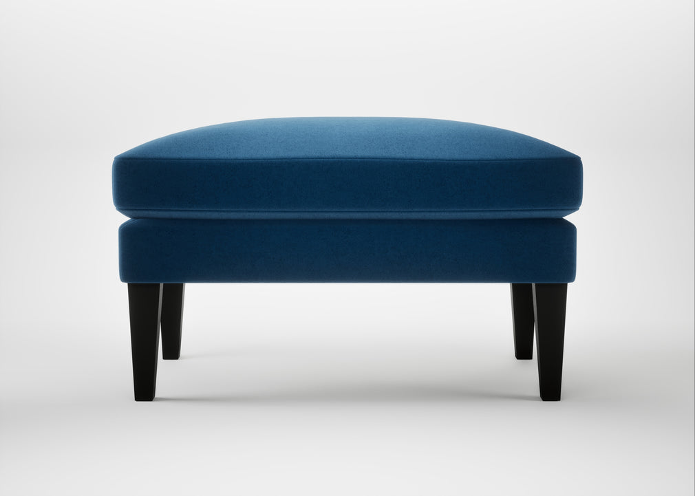 Wallis Ottoman Smart Velvet Petrol / Black