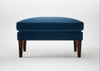 Wallis Ottoman Smart Velvet Petrol / Walnut Stained