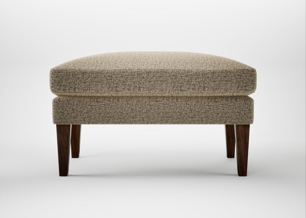 Wallis Ottoman Boucle Velvet Rocky / Walnut Stained