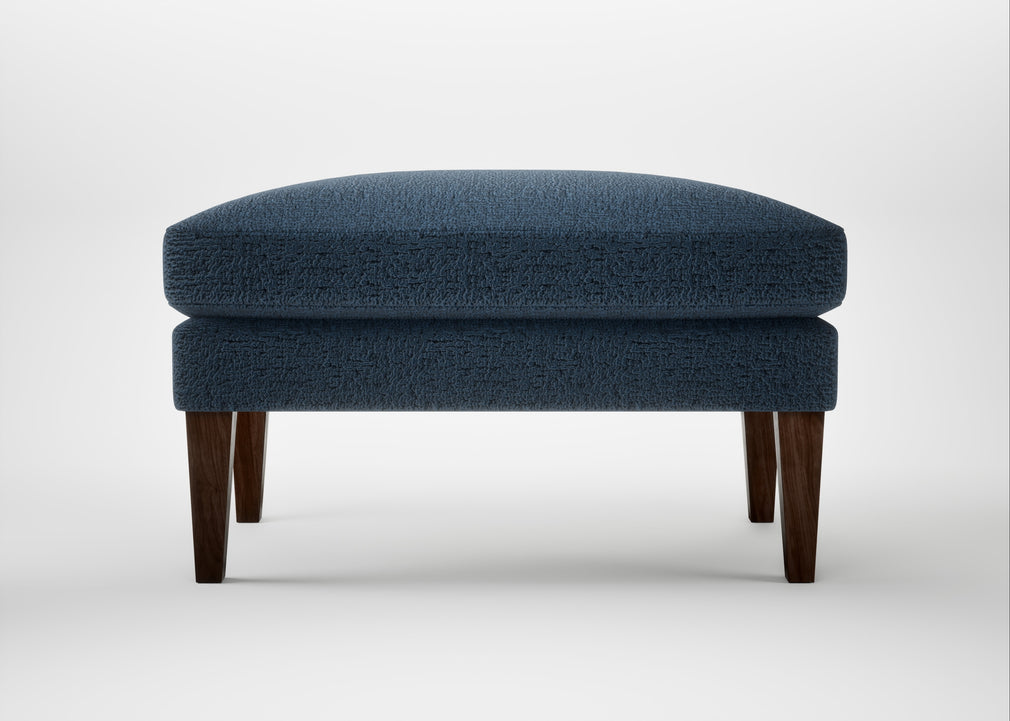 Wallis Ottoman Boucle Velvet Space / Walnut Stained