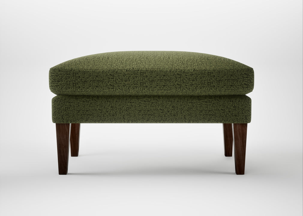 Wallis Ottoman Boucle Velvet Wilder / Walnut Stained