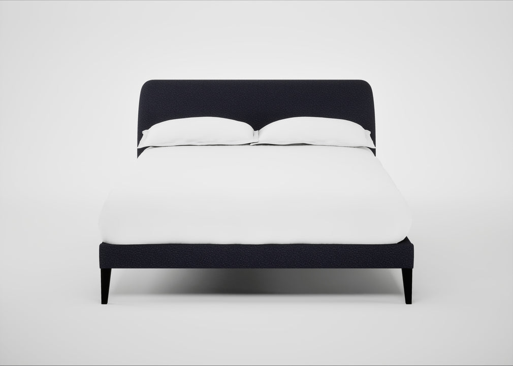 Wallis Bed Double / Boucle Indigo / Black"