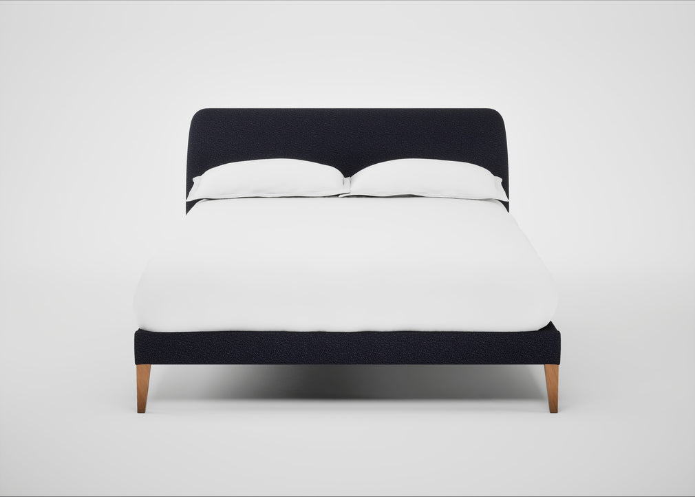 Wallis Bed Double / Boucle Indigo / Natural"