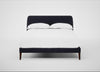 Wallis Bed Double / Boucle Indigo / Walnut Stained"
