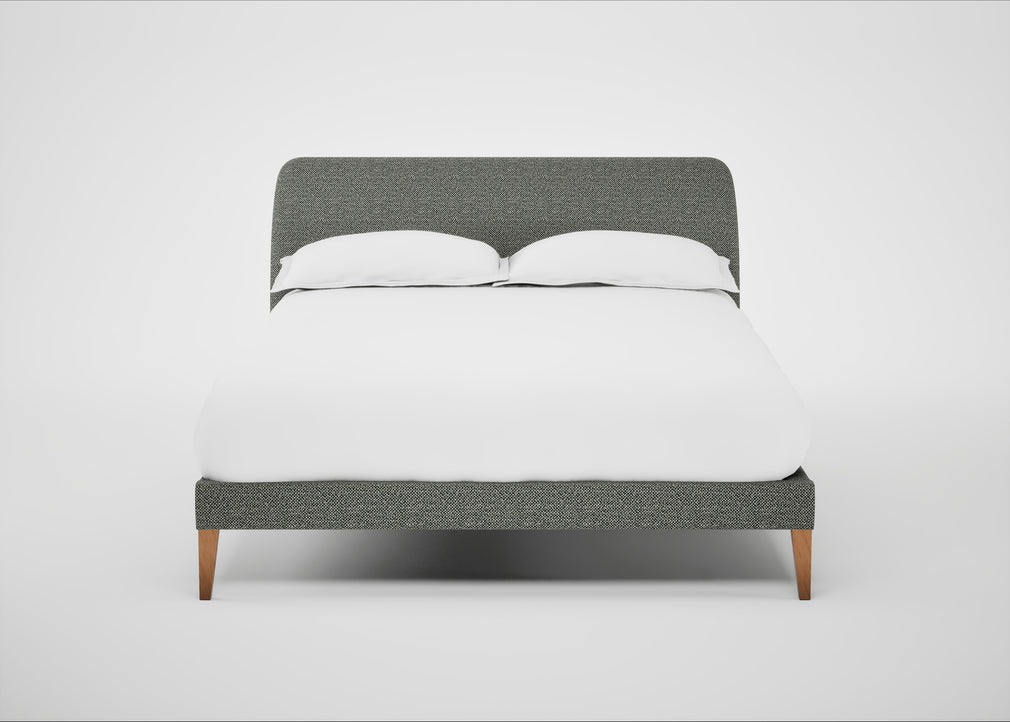 Wallis Bed Double / Boucle Tweed Lapis / Natural"