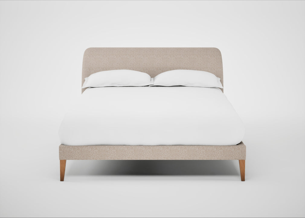 Wallis Bed Double / Boucle Tweed Pearl / Natural"