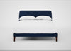 Wallis Bed Double / Broad Weave Lagoon / Walnut Stained"