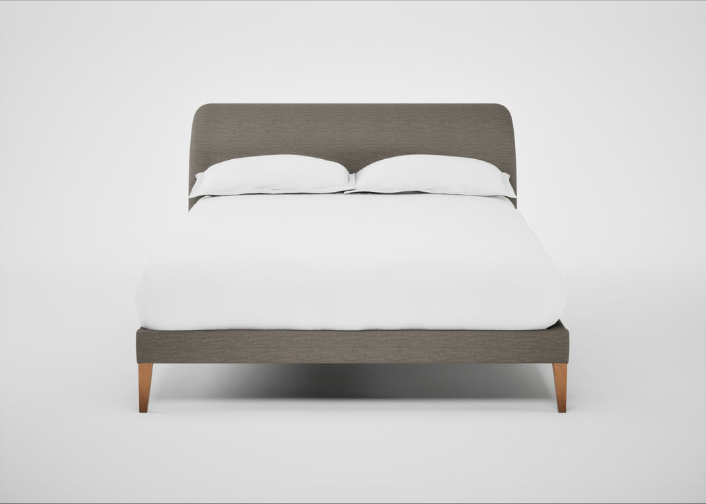 Wallis Bed Double / Broad Weave Pebble / Natural"
