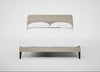 Wallis Bed Double / Broad Weave Putty / Walnut Stained"