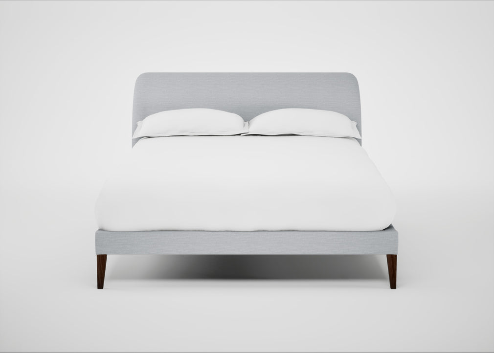 Wallis Bed Double / Broad Weave Tin / Walnut Stained"