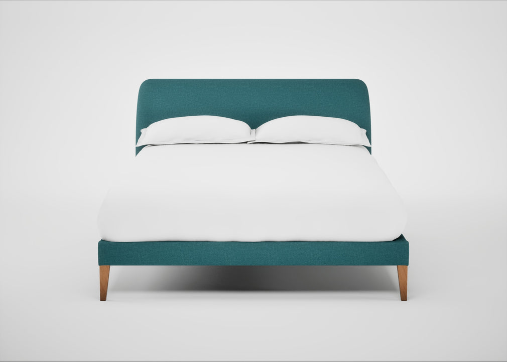 Wallis Bed Double / Brushed Cotton Cadet / Natural