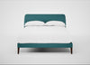 Wallis Bed Double / Brushed Cotton Cadet / Walnut Stained