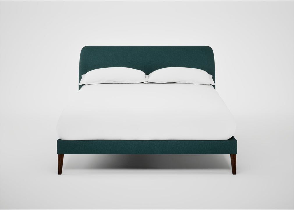 Wallis Bed Double / Brushed Cotton Pine / Walnut Stained