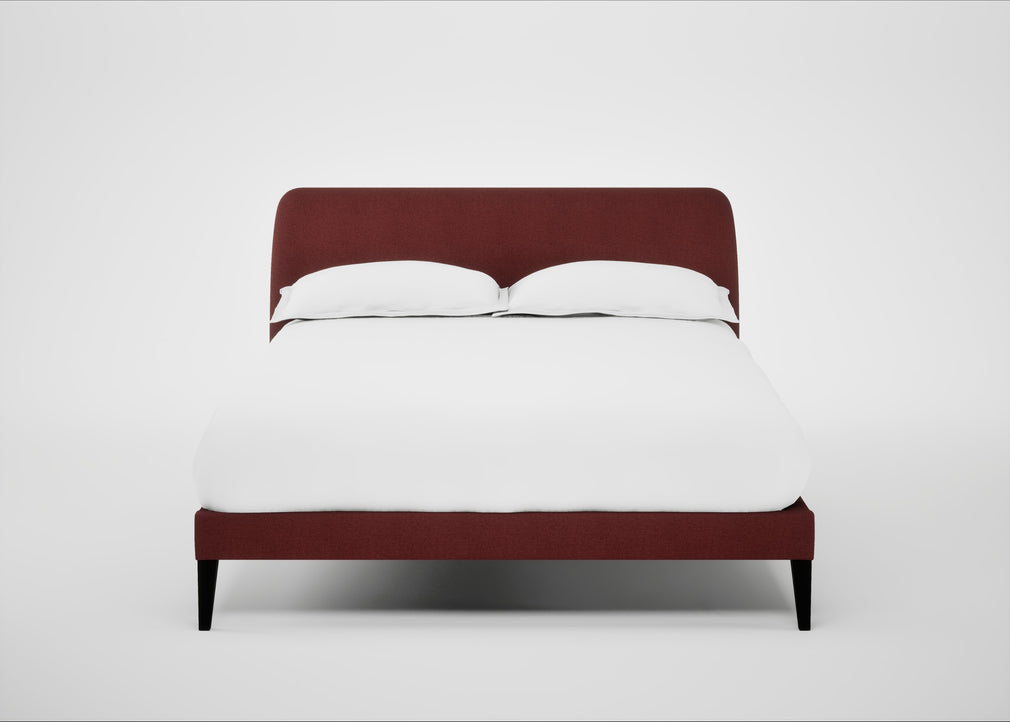Wallis Bed Double / Capelo Linen-Cotton Etruscan Red / Black