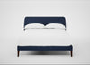 Wallis Bed Double / Capelo Linen-Cotton Inkspot / Walnut Stained