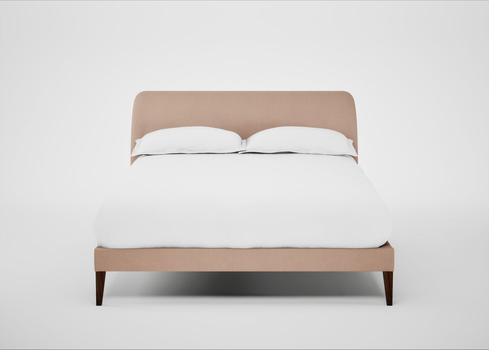 Wallis Bed Double / Capelo Linen-Cotton Rosedale / Walnut Stained