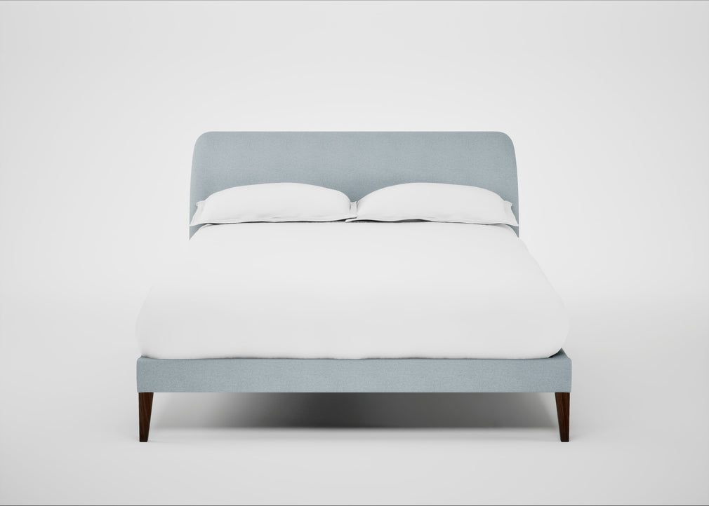 Wallis Bed Double / Capelo Linen-Cotton Sea Shanty / Walnut Stained