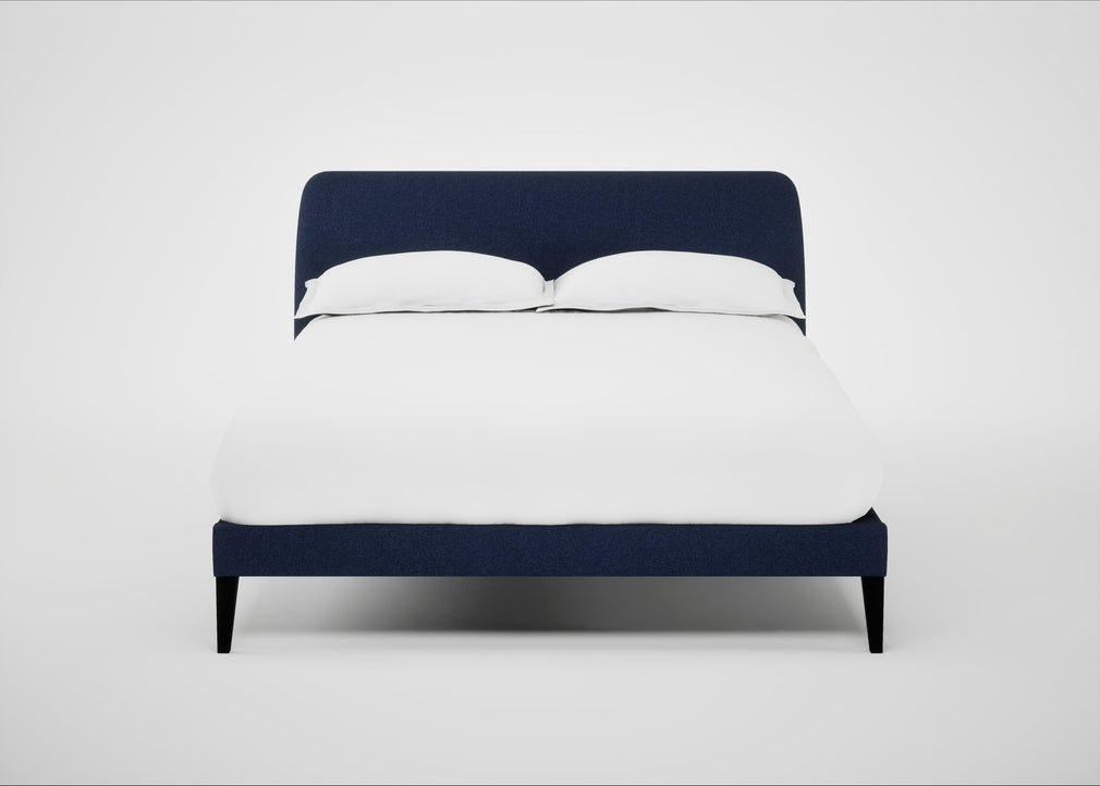 Wallis Bed Double / Melton Wool New Navy / Black