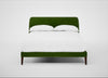 Wallis Bed Double / Smart Luxe Velvet Grass / Walnut Stained"