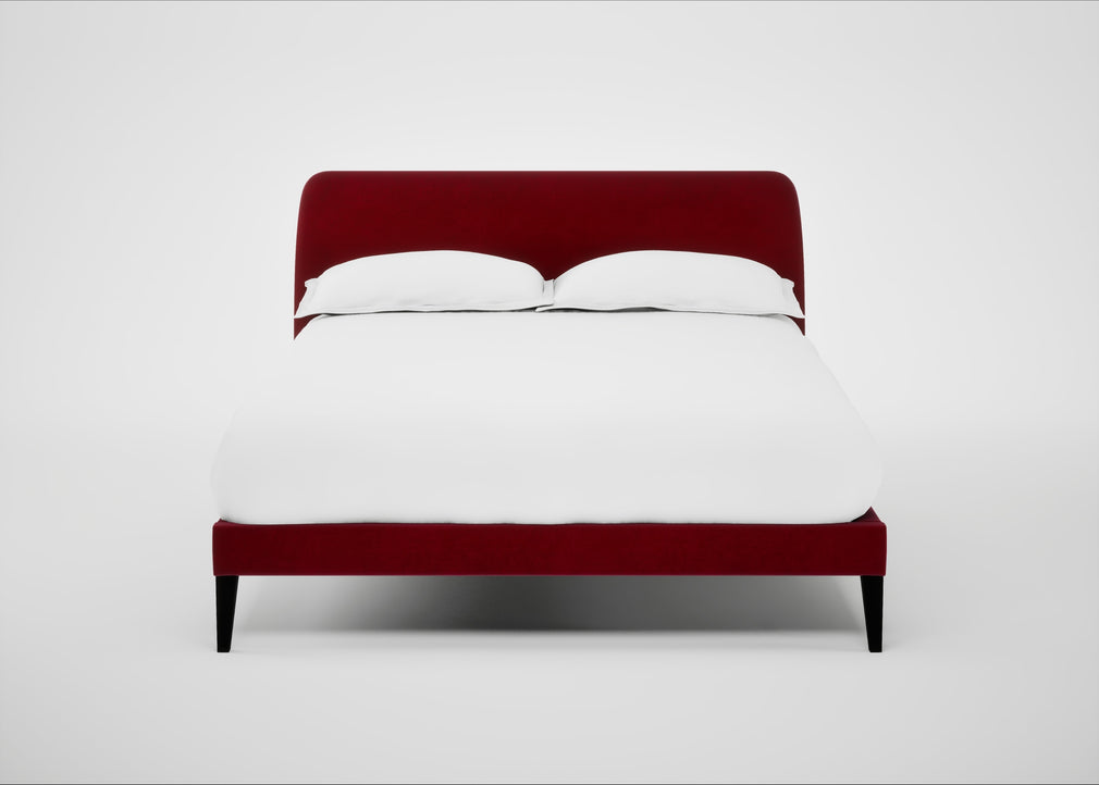 Wallis Bed Double / Smart Luxe Velvet Mulberry / Black