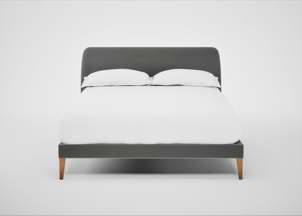 Wallis Bed Double / Smart Velvet Mercury / Natural"
